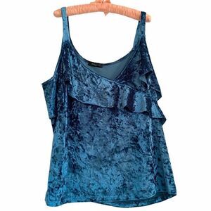 Love U Dear 3XL Peacock Blue Crushed Velvet Tank
